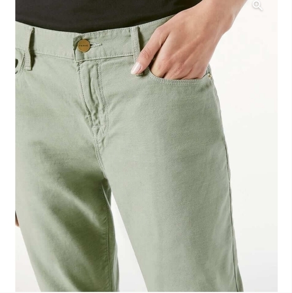 FRAME Le Garcon Slim Boyfriend Jeans in Washed Military, SZ 30 - Picture 3 of 14